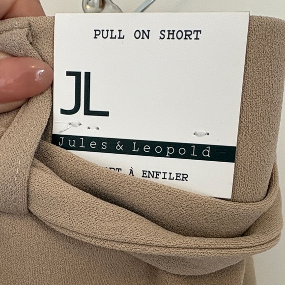 NWT - Jules & Leopold Taupe Paperbag High-Waist Tie Shorts - Size S - Picture 4 of 8